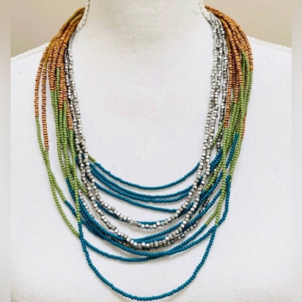 Lia Sophia - Multicolor Beaded, Multi Strand Necklace.